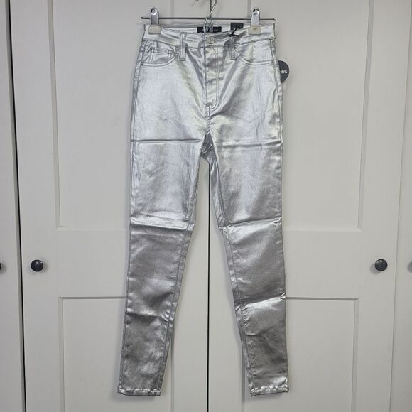 Ymi womens high rise metallic skinny jeans, small - Picture 9 of 10